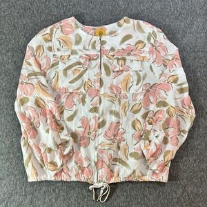 Ruby Rd. Jacket Women's Large Linen Blend  Chic Tropical Floral Beachy Resort